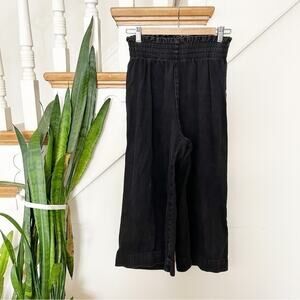 Denim Bershka Women's Black Elasticated Waist Pull-On Cropped Casual Pants Sz XS